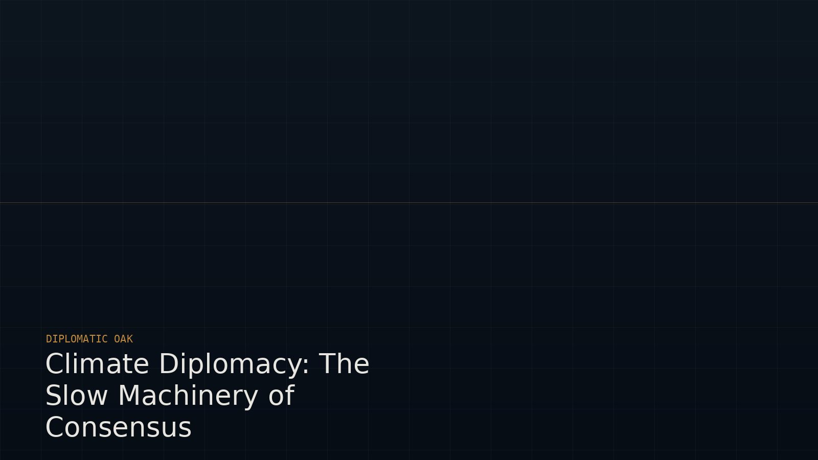 Climate Diplomacy: The Slow Machinery of Consensus