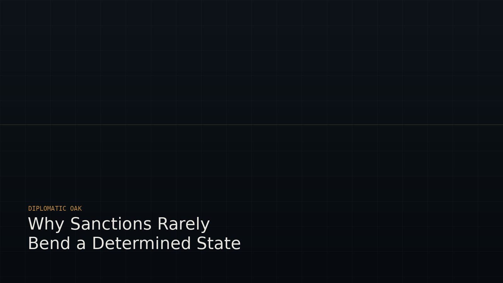 Why Sanctions Rarely Bend a Determined State