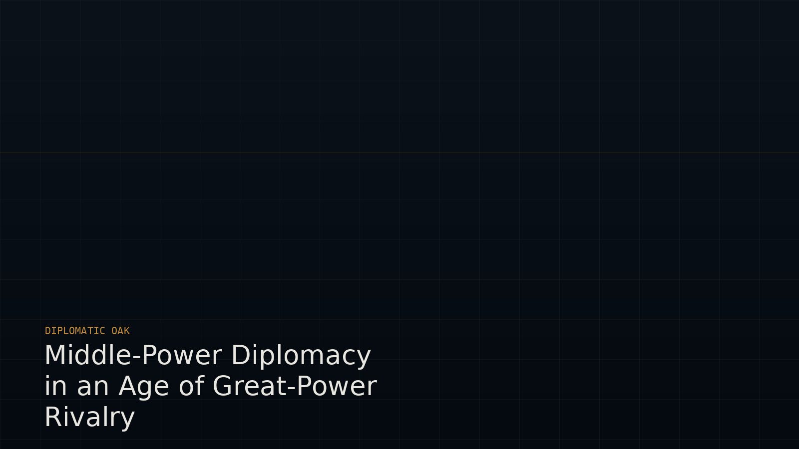 Middle-Power Diplomacy in an Age of Great-Power Rivalry